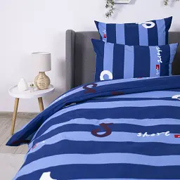 Постільна білизна ТЕП Soft Dreams Line Blue 70x70 двоспальна синя - мініатюра 5
