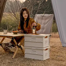 Складаний контейнер для зберігання з ручками Naturehike Lingyue R CNK2550XB017, 25 л, світло-бежево-сірий - миниатюра 6