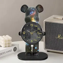 Настільний годинник Фігурка Ведмідь Bearbrick Космічні 30 см - мініатюра 2
