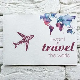 Обкладинка для паспорта I want to the world travel - мініатюра 3