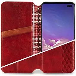 Кожаный чехол-книжка GETMAN Cubic (PU) для Xiaomi Redmi Note 10 / Note 10s Красный - миниатюра 3