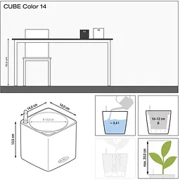 Вазон Lechuza Cube Color 14 пісочно-коричневий (13478) - мініатюра 4