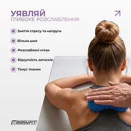 Масажний м'ячик EasyFit Goober з шипами синій - мініатюра 2