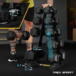 Стійка-піраміда для зберігання 5 пар гантелей Trex Sport TX-055DR - мініатюра 13
