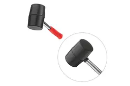 Киянка гумова Intertool 450 г х 65 мм чорна ручка метал - мініатюра 4