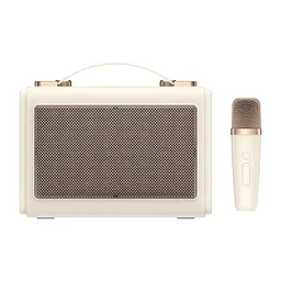 Портативна ретро колонка караоке HAVIT SK823BT 16W RGB Beige HAVIT (28308-000) - мініатюра 1