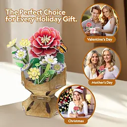 Тривимірна головоломка-конструктор Cubic Fun Flower Bouquet Camellia Букет квітів Камелія (W3302h) - мініатюра 6