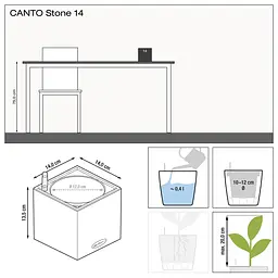 Вазон Lechuza Canto Stone, 0.4 л, сірий камінь (13470) - мініатюра 3
