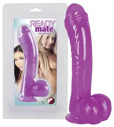 Фалоімітатор з мошонкою фіолетовий Ready Mate Softdildo