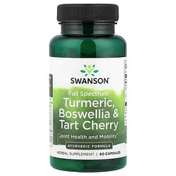 Трав'яний комплекс Turmeric, Boswellia & Tart Cherry Full Spectrum, 60 капсул Swanson vit0004302