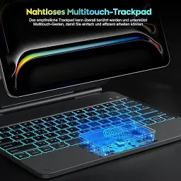 Чохол-клавіатура OMOTON для планшета iPad Pro 13" M4 2024 з під'єднанням через Bluetooth та тачпадом чорний (SKU-149) - мініатюра 6