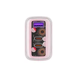Зарядний пристрій Acefast 3xUSB 65W (2xUSB-C+USB-A) Gan A45 Fast Charger Cherry blossom (6974316282082) - мініатюра 5