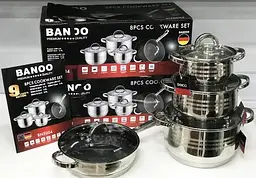 Набір каструль з кришками та сковородою Banoo BN-5004, 8 предметів - мініатюра 2