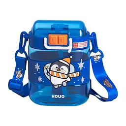 Дитяча пляшка для води Dodo Penguin 560 мл з ремінцем, синій Yiwu HP-14-36BL - мініатюра 6