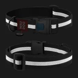 Нашийник для собак водостійкий Waudog Waterproof з QR паспортом, світловідбивний, пластиковий фастекс, XXL, 46-70х4 см, сірий - мініатюра 3