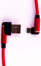 Кабель Dengos PLS-M-UG-SOFT Micro USB Cable кутові конектори 1m Red - мініатюра 2