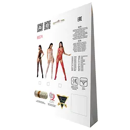 Ажурний бодистокинг з імітацією панчіх Passion BS074 red - мініатюра 5