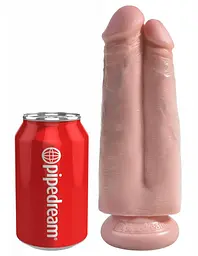 Подвійний фалоімітатор Pipedream King Cock 7 Two Cocks One Hole, 18х6 см (тілесний) - мініатюра 2