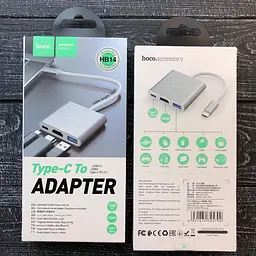 Хаб Hoco Type-C - Hub HB14 Easy Use - Usb3.0 / HDMI / PD 3A 67W - мініатюра 2