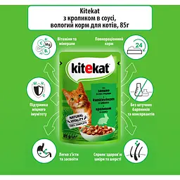 Вологий корм для котів Kitekat, з кроликом в соусі, 85 г - мініатюра 4