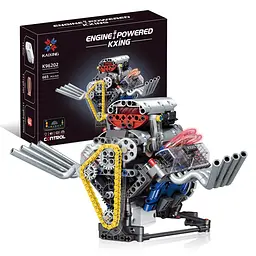 Конструктор двигун V8 акумуляторний мотор з додатком STEM конструктор двигуна внутрішнього згорання для дітей та дорослих, 655 деталей
