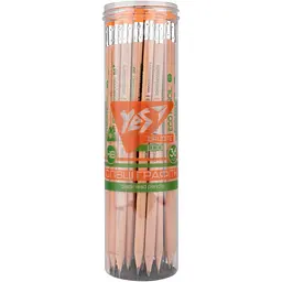 Олівець чорнографітний YES ECO Pencil Erudite трикутний з гумкою 36 шт. (280622) - мініатюра 2