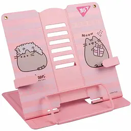 Підставка для книг Yes Pusheen з додатковими фіксаторами металева рожева (470519)