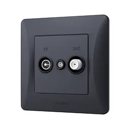 Розетка TV+SAT кінцева чорний графіт VIDEX BINERA VIDEX (24622-000) - мініатюра 3