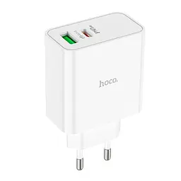 Адаптер мережевий HOCO Awesome C113A |1USB/1Type-C, 65W/3A, PD/QC|