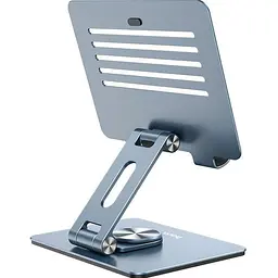 Підставка для планшета Hoco PH52 7`-12.9` Might Metal Rotating Tablet Desktop Holder Grey [91056] - мініатюра 3
