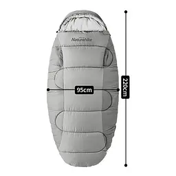 Спальний мішок овальний Naturehike PS300 CNK2350WS026, сірий - мініатюра 3