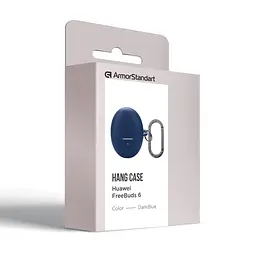 Силіконовий чохол для навушників HUAWEI FreeBuds 6, Hang Case, синій, ультратонкий захисний кейс товщиною 2 мм, захист від подряпин, пилу та ударів, компактний, з карабіном для кріплення, ArmorStandart (ARM86143) - мініатюра 3