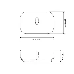 Умивальник VBI Palermo white rose gold Edge накладний VBI-012307, Золотий - мініатюра 2