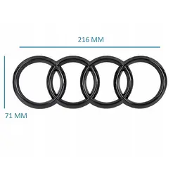 Емблема задня Audi Чорна Глянець 216х71 мм на скотчі (OEM: 8E98537422ZZ) - мініатюра 2