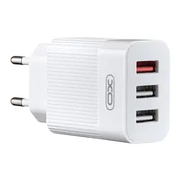 Мережевий зарядний пристрій XO L72 EU QC3.0 + 2.1A 3USB charger Білий