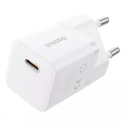 МЗП Baseus GaN5 Fast Charger (mini) PD20W (1USB-C) + кабель Type-C to Type-C (P10110900113) Moon White - мініатюра 4