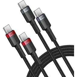 Кабель Baseus Cafule Charging Type-C to Type-C 100W 2m 2pcs Black (P10318306003-01) [141247] - мініатюра 2