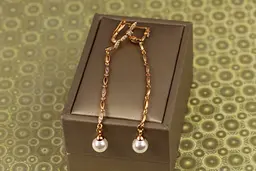 Сережки підвіски Xuping Jewelry Фея з перлами 8 см золотисті - мініатюра 2