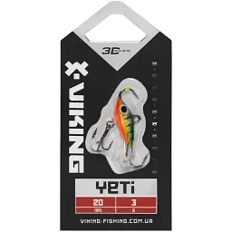 Балансир Viking Fishing Yeti Ice Jig 20mm 3.0g #28 Chrome Perch - мініатюра 2