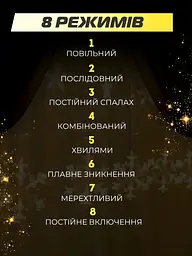 Світлодіодна новорічна LED гірлянда-штора «Зірка-сніжинка», теплий білий колір, 3 м, USB, 10 фігурок, біла (1134342452) - мініатюра 3