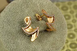 Сережки Xuping Jewelry кубізм 2 см золотисті - мініатюра 2