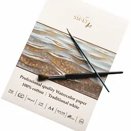 Склейка для акварелі SM-LT Art PRO CREATE А4 300г/м2 10л білий папір  - мініатюра 3