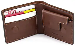 Чоловічий шкіряний портмоне GRANDE PELLE 11х9х2 см acs0024464 - мініатюра 2