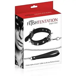 Нашийник з повідцем Fetish Tentation Spikes and Leash - мініатюра 2