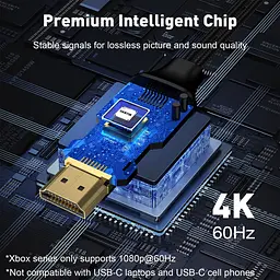 Кабель HDMI — USB C 4K 60 Гц | 1,8 м (6 футів) Кабель HDMI-джерело — USB Type-C для під'єднання дисплея, односпрямований вхід HD - мініатюра 7