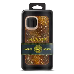Кожаный чехол для Apple iPhone 14, Harder Nagas, коричневый, термополиуретан ТПУ + экокожа с имитацией кожи Наги, панель, защита корпуса, противоударный, микрофибра, рамка вокруг камеры, защита всего корпуса, (ARM76750) - мініатюра 3