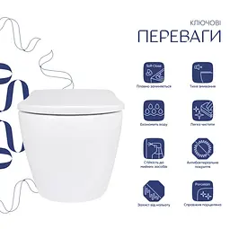 Унітаз підвісний Qtap Robin ML Ultra Quiet з сидінням Slim Duroplast/ Soft-close/ MagLock QTROBML26W49621 - мініатюра 2