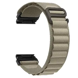Ремінець для Garmin 20 mm, оливковий, AlpinaStyle, тканинний поліестеровий ремінець для смарт-годин, дихаючий, для активного відпочинку та спорту, ArmorStandart (ARM85690)