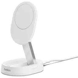 Зарядний пристрій бездротовий 15Вт Magnetic Stand Qi2 адаптер 20Вт USB-C білий Belkin teh0018805