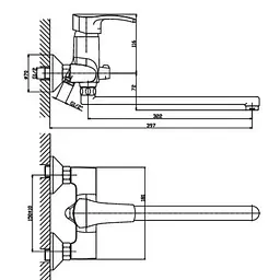 Змішувач для ванни Haiba FOCUS 006 HB0120 - мініатюра 2